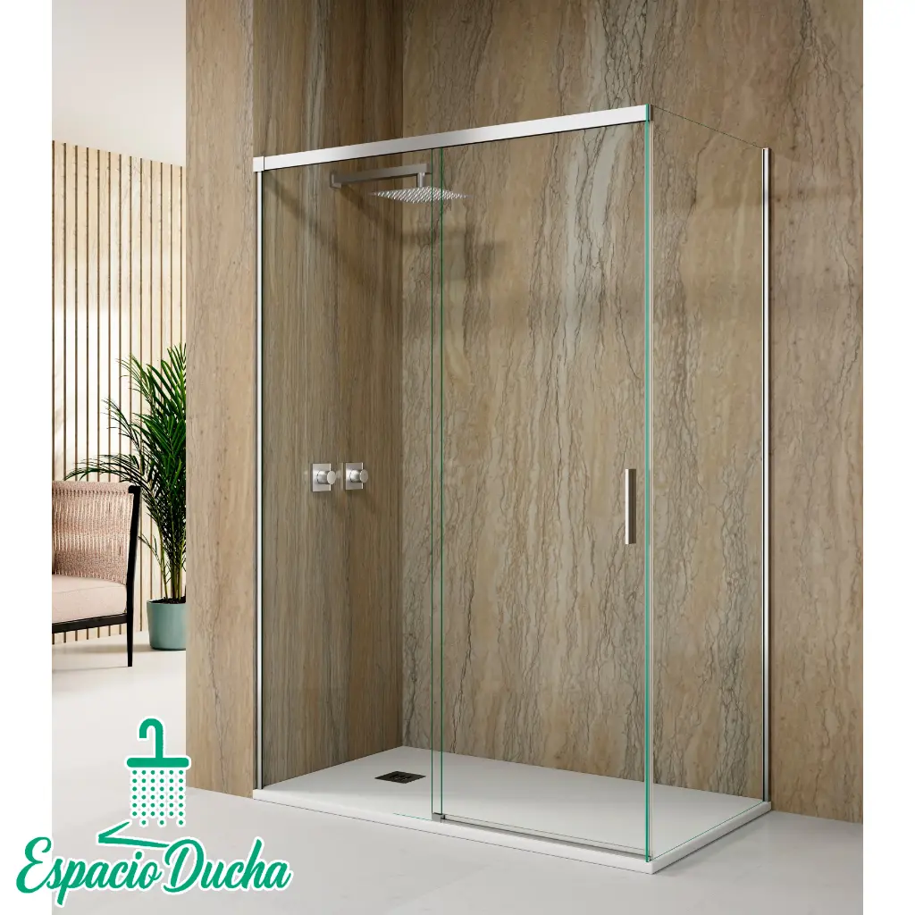 DEVA II (frontal ducha + fijo lateral) (100x70, Cromo)