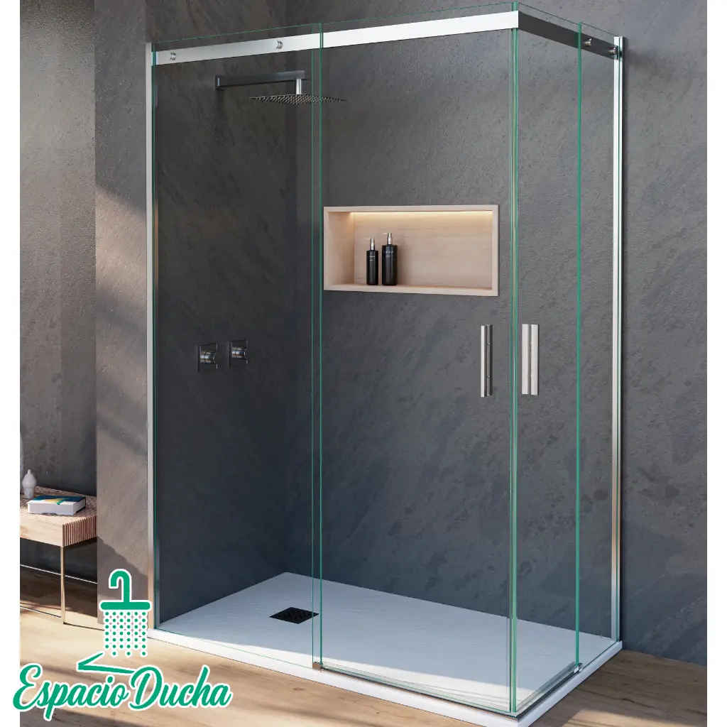 ALBERCHE (angular cuatro hojas diseño) (70x70, Cromo)